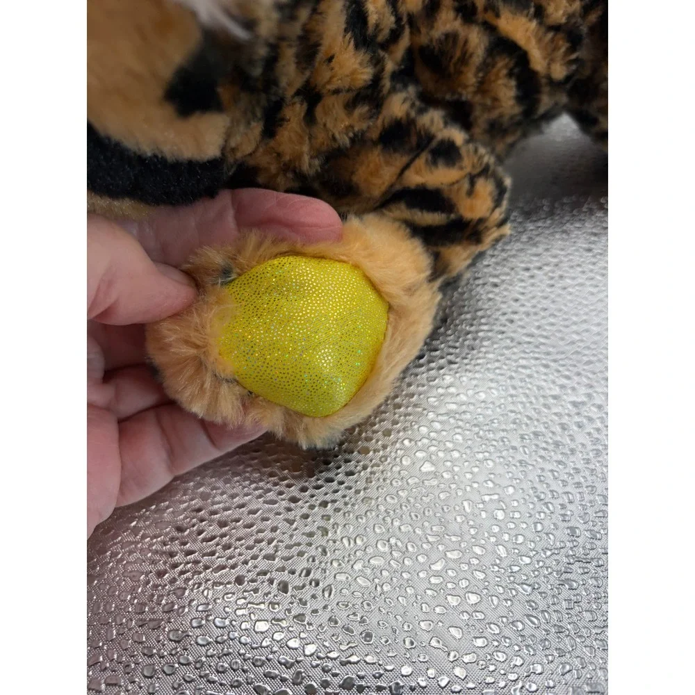 Kellytoy Brownie Brite Plush Leopard Go For Bold Yellow Glitter Paws 8201110283